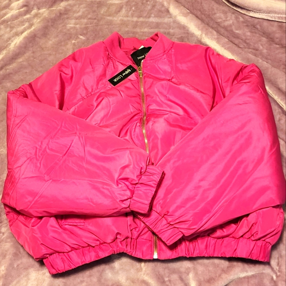 💝 NWT 💝  Pink Bomber Jacket Size Large Valentines Day Outfit